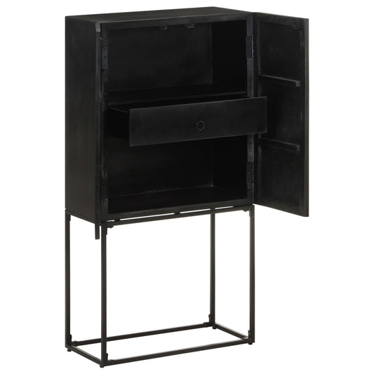 Sideboard Black 60x30x120 cm Solid Acacia and Mango Wood Sideboard Black 60x30x120 cm Solid Acacia and Mango Wood