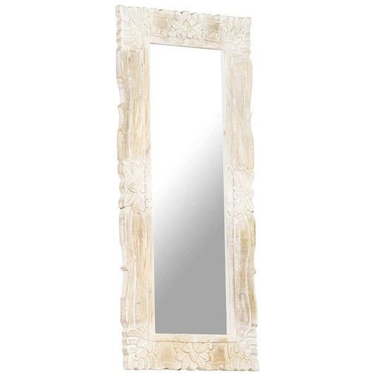 321634 vidaXL Mirror White 110x50 cm Solid Mango Wood 321634 vidaXL Mirror White 110x50 cm Solid Mango Wood