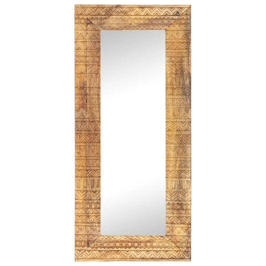 Hand-Carved Mirror 110x50x2.5 cm Solid Mango Wood Hand-Carved Mirror 110x50x2.5 cm Solid Mango Wood