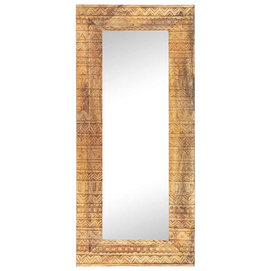 Hand-Carved Mirror 110x50x2,5 cm Solid Mango Wood Hand-Carved Mirror 110x50x2,5 cm Solid Mango Wood