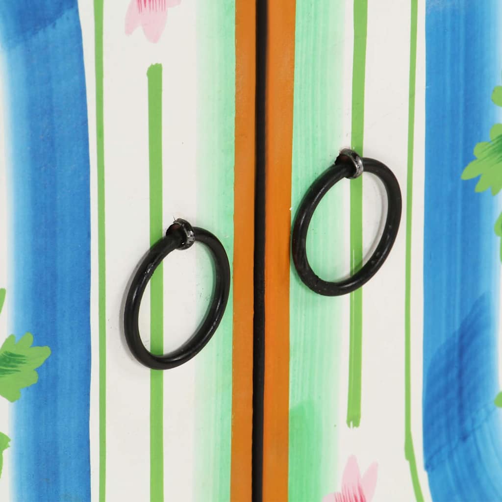 321665 vidaXL Hand Painted Sideboard 70x35x60 cm Solid Mango Wood
