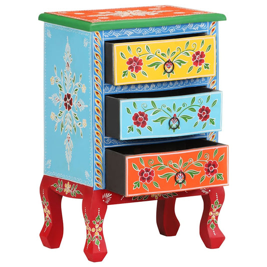 321667 vidaXL Hand Painted Bedside Cabinet 40x30x60 cm Solid Mango Wood 321667 vidaXL Hand Painted Bedside Cabinet 40x30x60 cm Solid Mango Wood