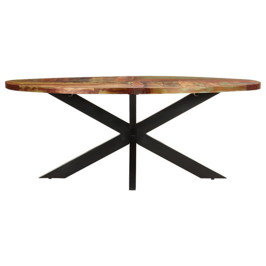 321676 vidaXL Dining Table Oval 200x100x75 cm Solid Reclaimed Wood 321676 vidaXL Dining Table Oval 200x100x75 cm Solid Reclaimed Wood