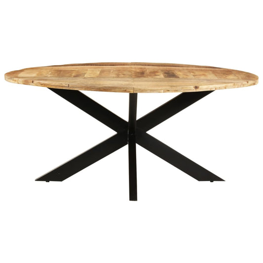 321684 vidaXL Dining Table Round 175x75 cm Rough Mango Wood 321684 vidaXL Dining Table Round 175x75 cm Rough Mango Wood