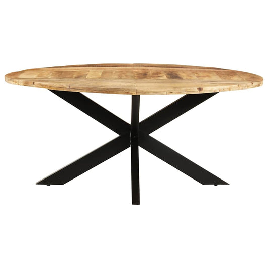 321684 vidaXL Dining Table Round 175x75 cm Rough Mango Wood 321684 vidaXL Dining Table Round 175x75 cm Rough Mango Wood