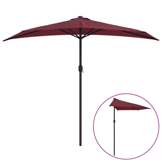 Balcony Parasol with Aluminium Pole Bordeaux Red 270x144x222 cm Half Balcony Parasol with Aluminium Pole Bordeaux Red 270x144x222 cm Half