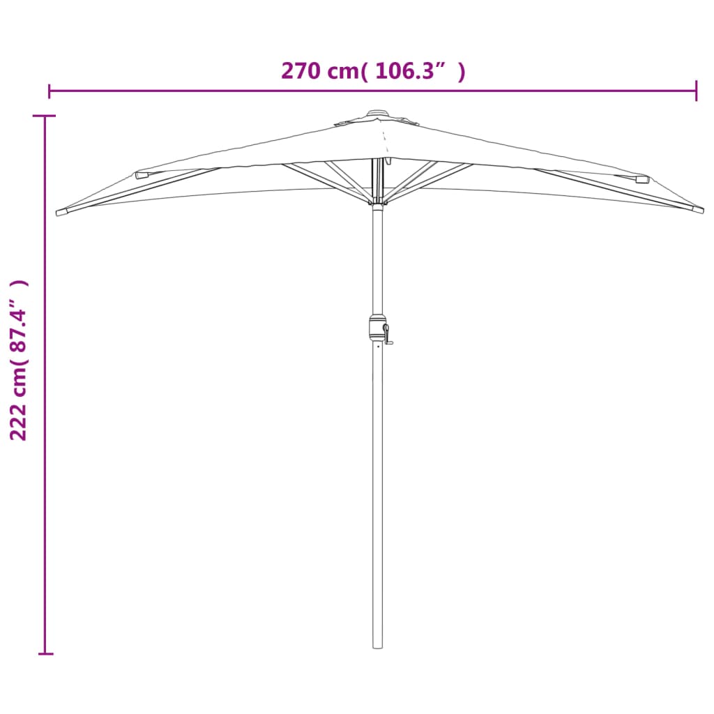 Balcony Parasol | Terracotta | Polyester, Aluminium, Steel