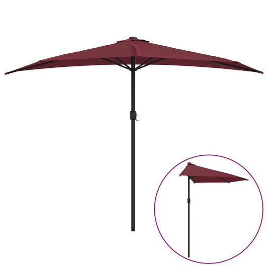 Balcony Parasol with Aluminium Pole Bordeaux Red 300x155x223 cm Half Balcony Parasol with Aluminium Pole Bordeaux Red 300x155x223 cm Half