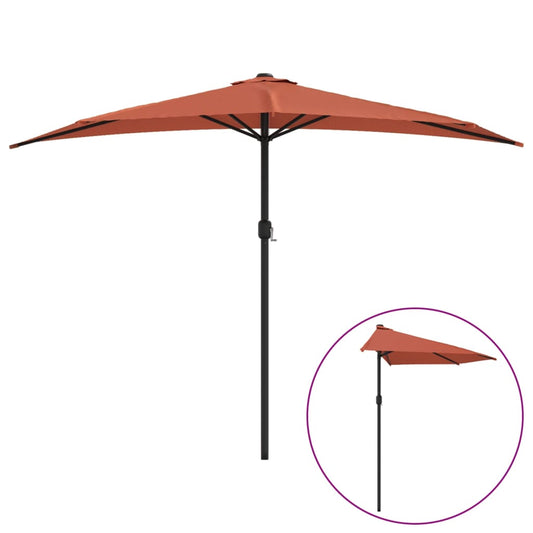 Balcony Parasol with Aluminium Pole Terracotta 300x155x223 cm Half Balcony Parasol with Aluminium Pole Terracotta 300x155x223 cm Half