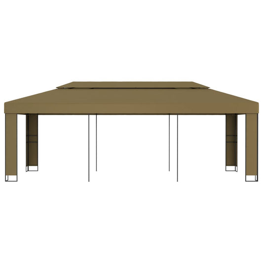 Gazebo with Double Roof 3x6 m Taupe 180 g/m² Gazebo with Double Roof 3x6 m Taupe 180 g/m²