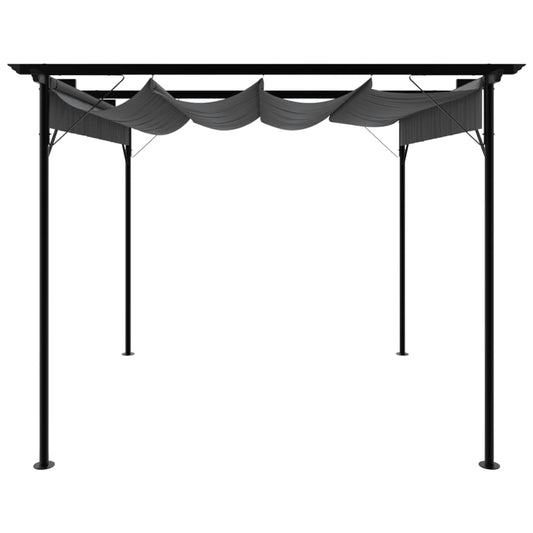Pergola with Retractable Roof Anthracite 3x3 m Steel 180 g/m² Pergola with Retractable Roof Anthracite 3x3 m Steel 180 g/m²