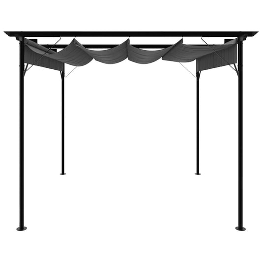 Pergola with Retractable Roof Anthracite 3x3 m Steel 180 g/m² Pergola with Retractable Roof Anthracite 3x3 m Steel 180 g/m²