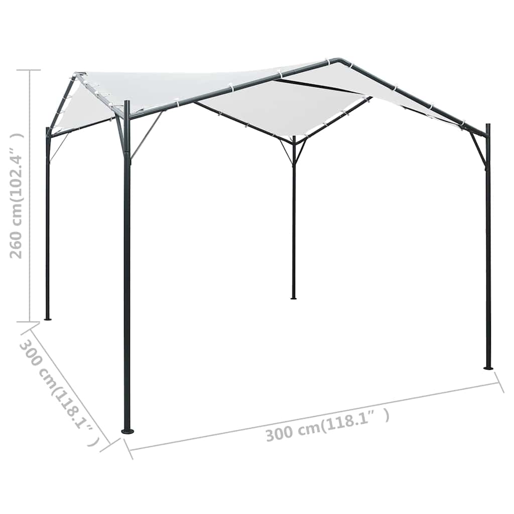 Gazebo 3x3x2,6 m White 180 g/m²