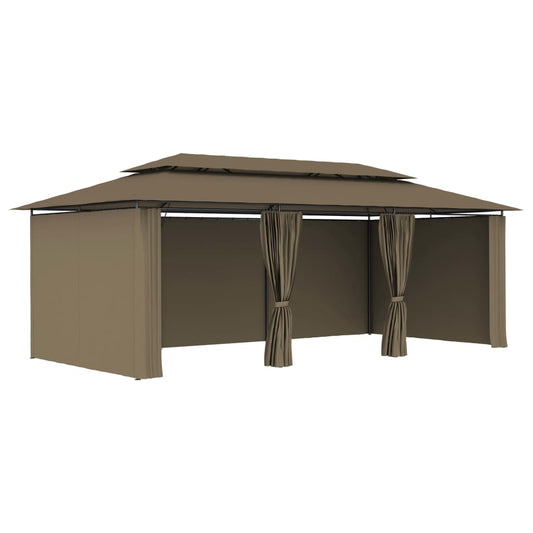 Gazebo with Curtains 600x298x270 cm Taupe 180 g/m² Gazebo with Curtains 600x298x270 cm Taupe 180 g/m²