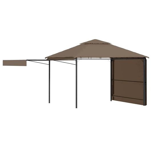 Gazebo with Double Extending Roofs 3x3x2.75 m Taupe 180g/m² Gazebo with Double Extending Roofs 3x3x2.75 m Taupe 180g/m²