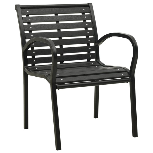 Garden Chairs 2 pcs Steel and WPC Black Garden Chairs 2 pcs Steel and WPC Black