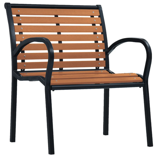 Garden Chairs 2 pcs Steel and WPC Black and Brown Garden Chairs 2 pcs Steel and WPC Black and Brown