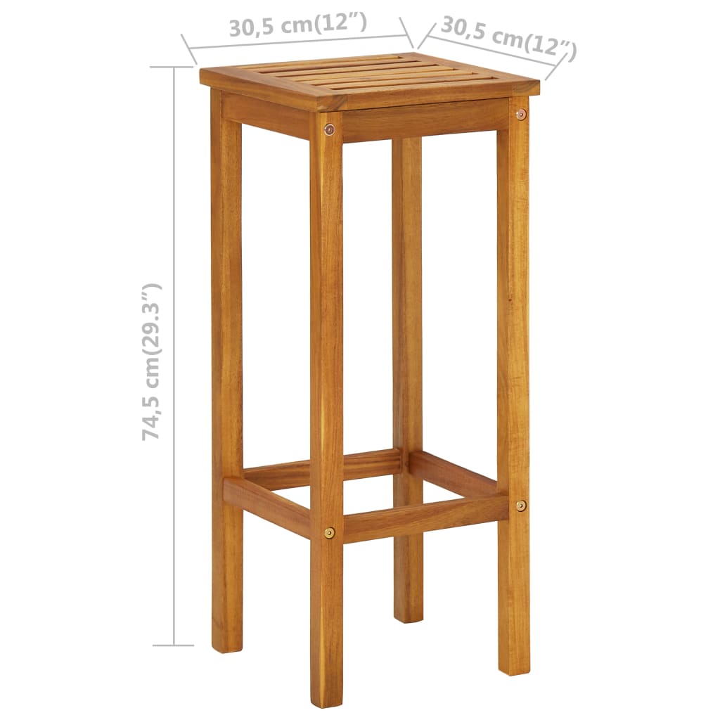 Balcony Bar Set | Natural wood | Solid acacia wood, metal | Standard