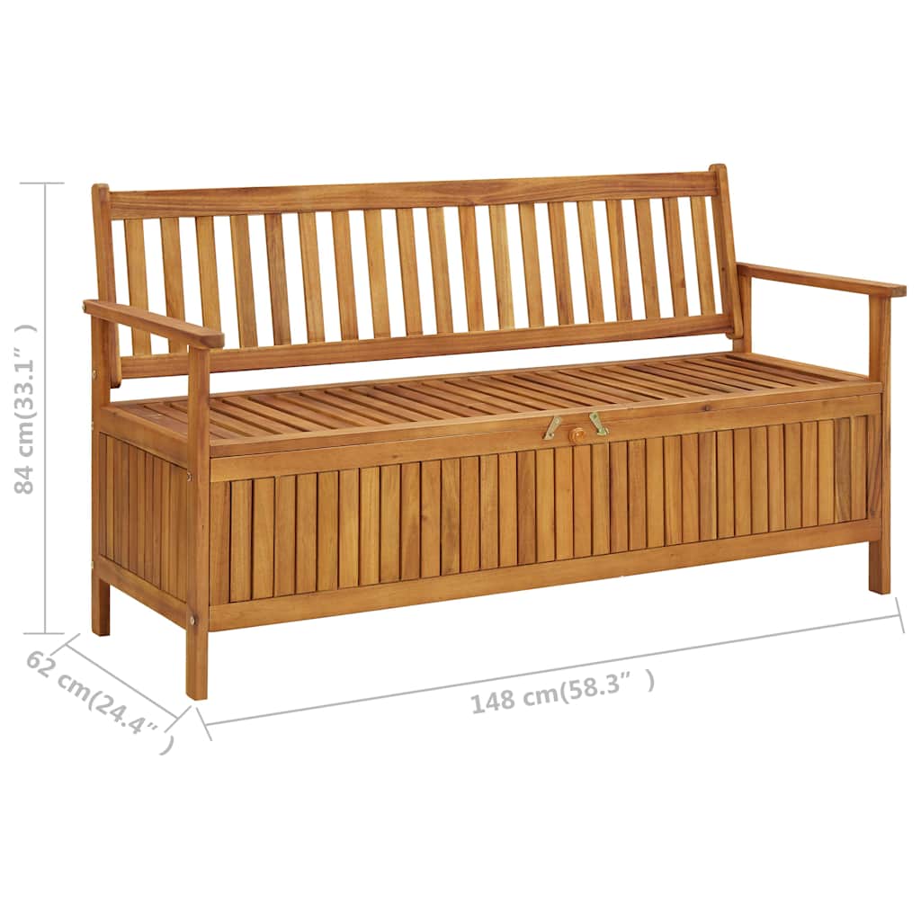 Storage Bench | Natural wood | Solid Acacia Wood | Medium | Storage Bench
