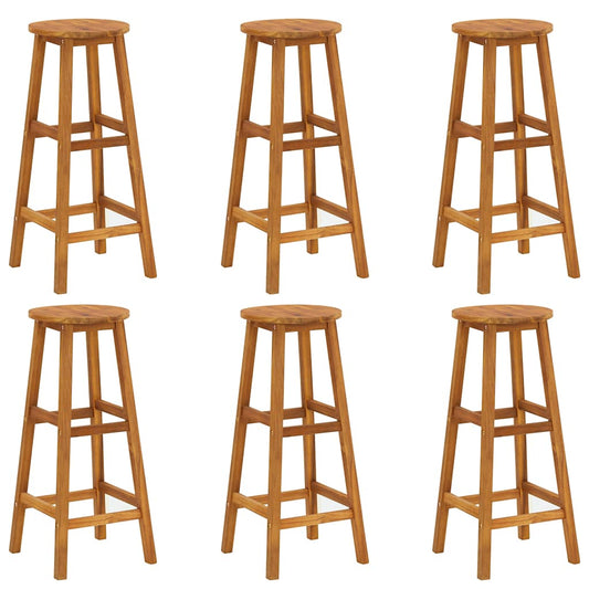 Bar Stools 6 pcs Solid Acacia Wood Bar Stools 6 pcs Solid Acacia Wood