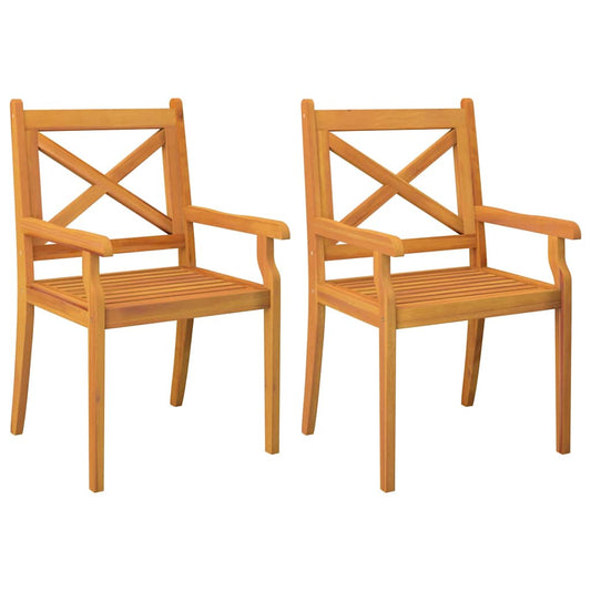 Outdoor Dining Chairs 2 pcs Solid Wood Acacia Outdoor Dining Chairs 2 pcs Solid Wood Acacia