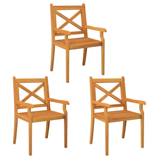 Outdoor Dining Chairs 3 pcs Solid Wood Acacia Outdoor Dining Chairs 3 pcs Solid Wood Acacia