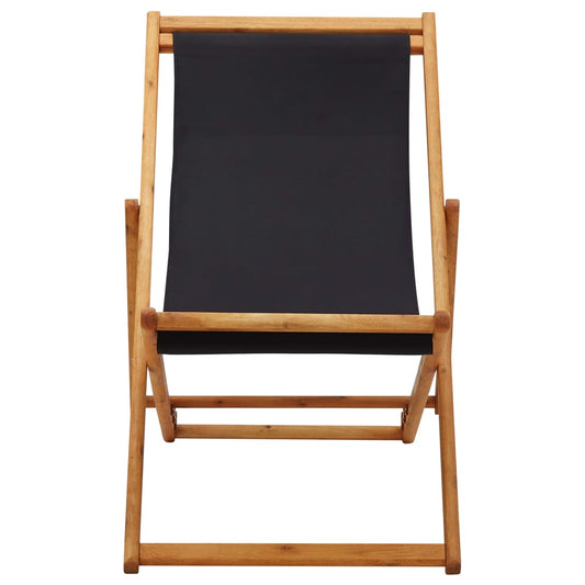 Beach Chair | Black | Solid eucalyptus wood, 100% polyester fabric Beach Chair | Black | Solid eucalyptus wood, 100% polyester fabric