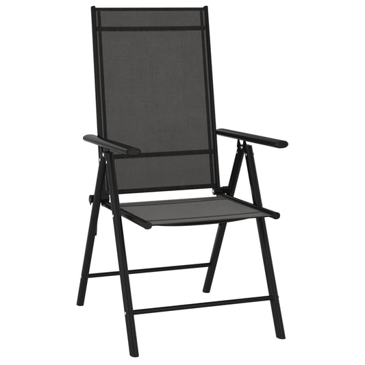 Folding Garden Chairs 6 pcs Textilene Black Folding Garden Chairs 6 pcs Textilene Black