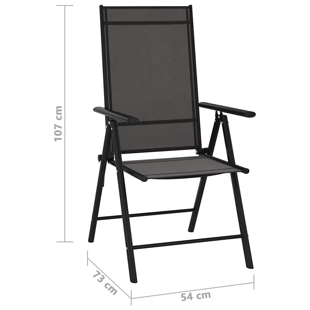 Folding Chairs 6 pcs Textilene Black