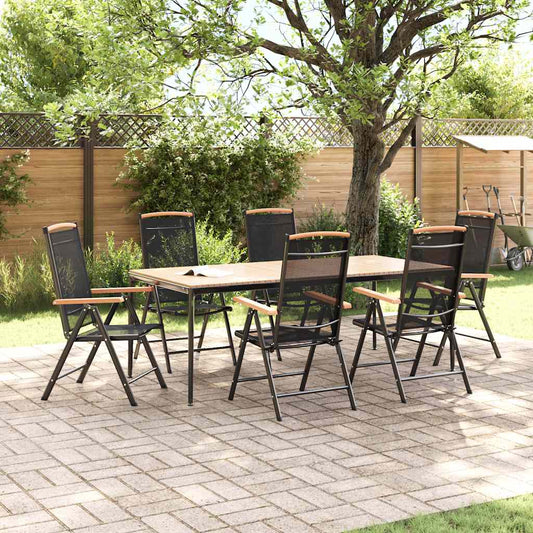 Folding Chairs 6 pcs Textilene Black Folding Chairs 6 pcs Textilene Black