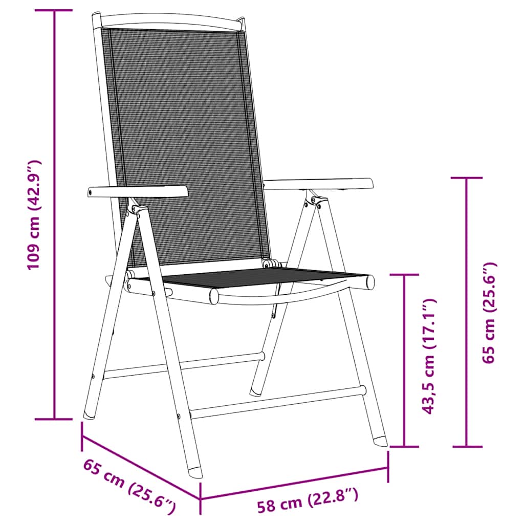 Garden Chair | Set of 6 | Black | Plywood | Standard | Foldable
