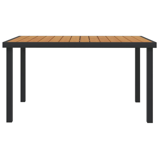 Garden Table Brown 140x90x74 cm Aluminium and WPC Garden Table Brown 140x90x74 cm Aluminium and WPC