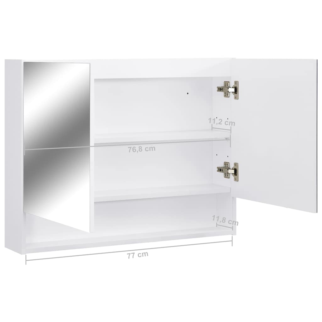 323604 vidaXL LED Bathroom Mirror Cabinet White 80x15x60 cm MDF