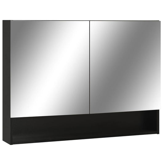 LED Bathroom Mirror Cabinet Black 80x15x60 cm MDF LED Bathroom Mirror Cabinet Black 80x15x60 cm MDF