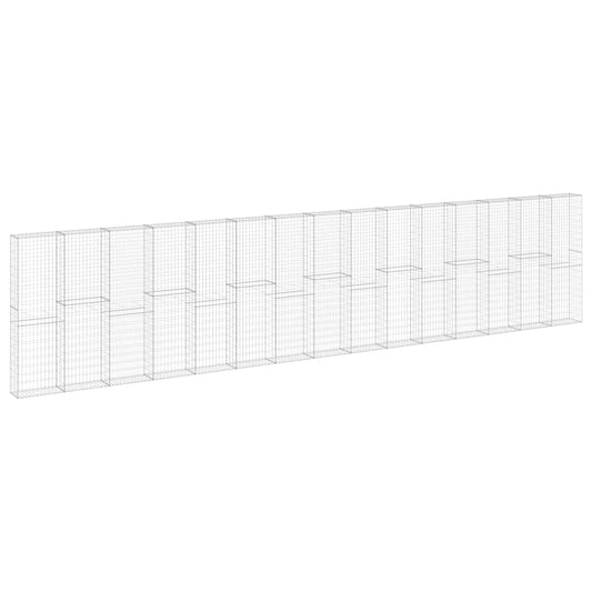 147819 vidaXL Gabion Wall with Covers Galvanised Steel 900x30x200 cm 147819 vidaXL Gabion Wall with Covers Galvanised Steel 900x30x200 cm