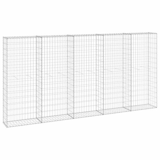 147822 vidaXL Gabion Wall with Covers Galvanised Steel 300x30x150 cm 147822 vidaXL Gabion Wall with Covers Galvanised Steel 300x30x150 cm