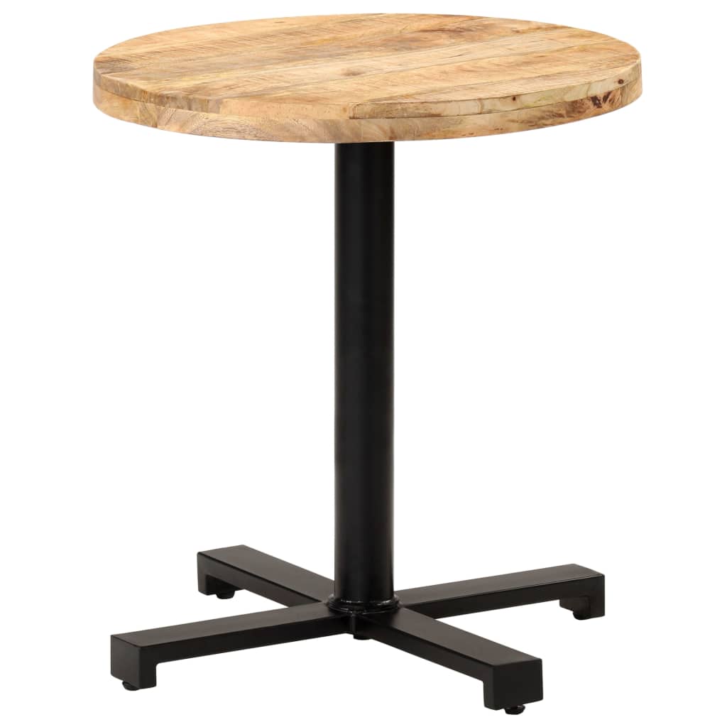 320267 vidaXL Bistro Table Round Ø70x75 cm Rough Mango Wood
