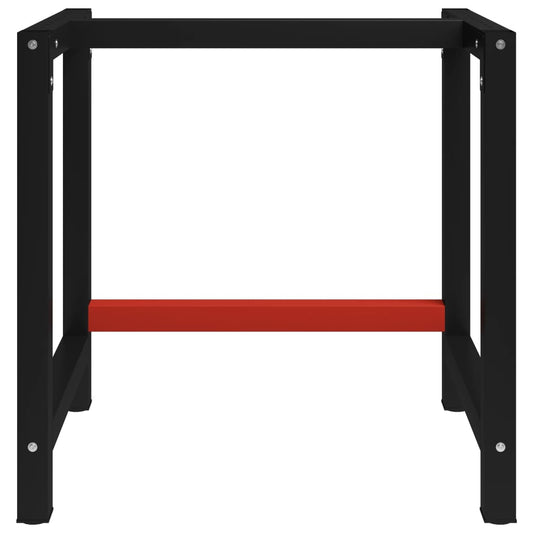 Work Bench Frame Metal 80x57x79 cm Black and Red Work Bench Frame Metal 80x57x79 cm Black and Red