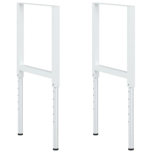 Adjustable Work Bench Frames 2 pcs Metal 55x(69-95.5) cm Grey Adjustable Work Bench Frames 2 pcs Metal 55x(69-95.5) cm Grey
