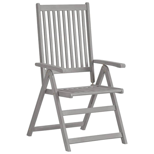 Garden Reclining Chairs 3 pcs Grey Solid Acacia Wood Garden Reclining Chairs 3 pcs Grey Solid Acacia Wood