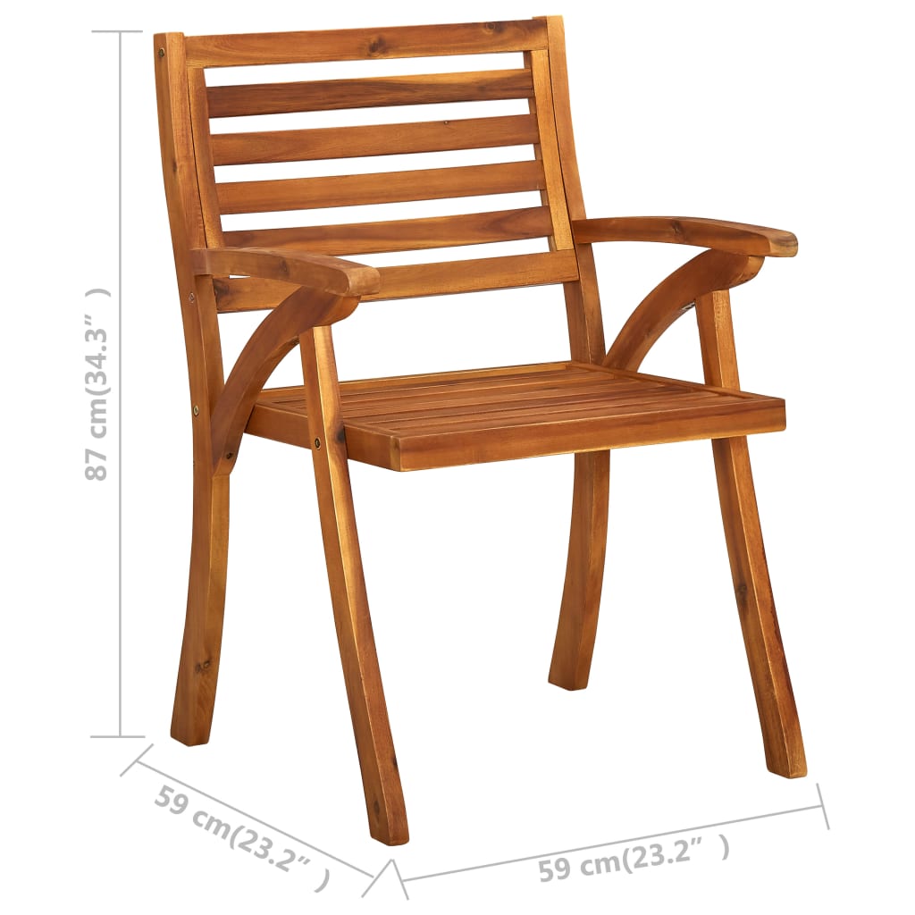 310630 vidaXL Garden Chairs 3 pcs Solid Acacia Wood