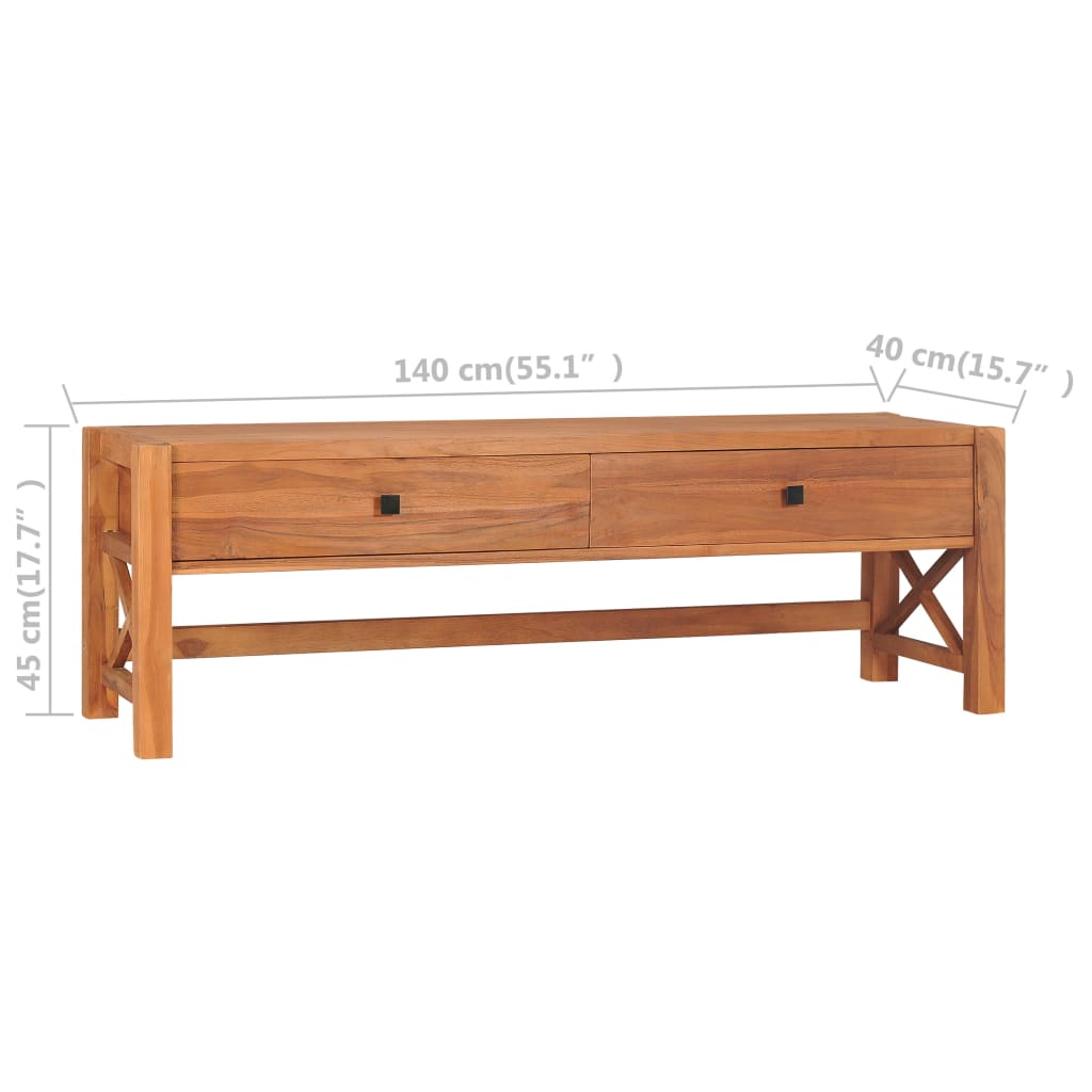 325267 vidaXL TV Cabinet 140x40x45 cm Teak Wood
