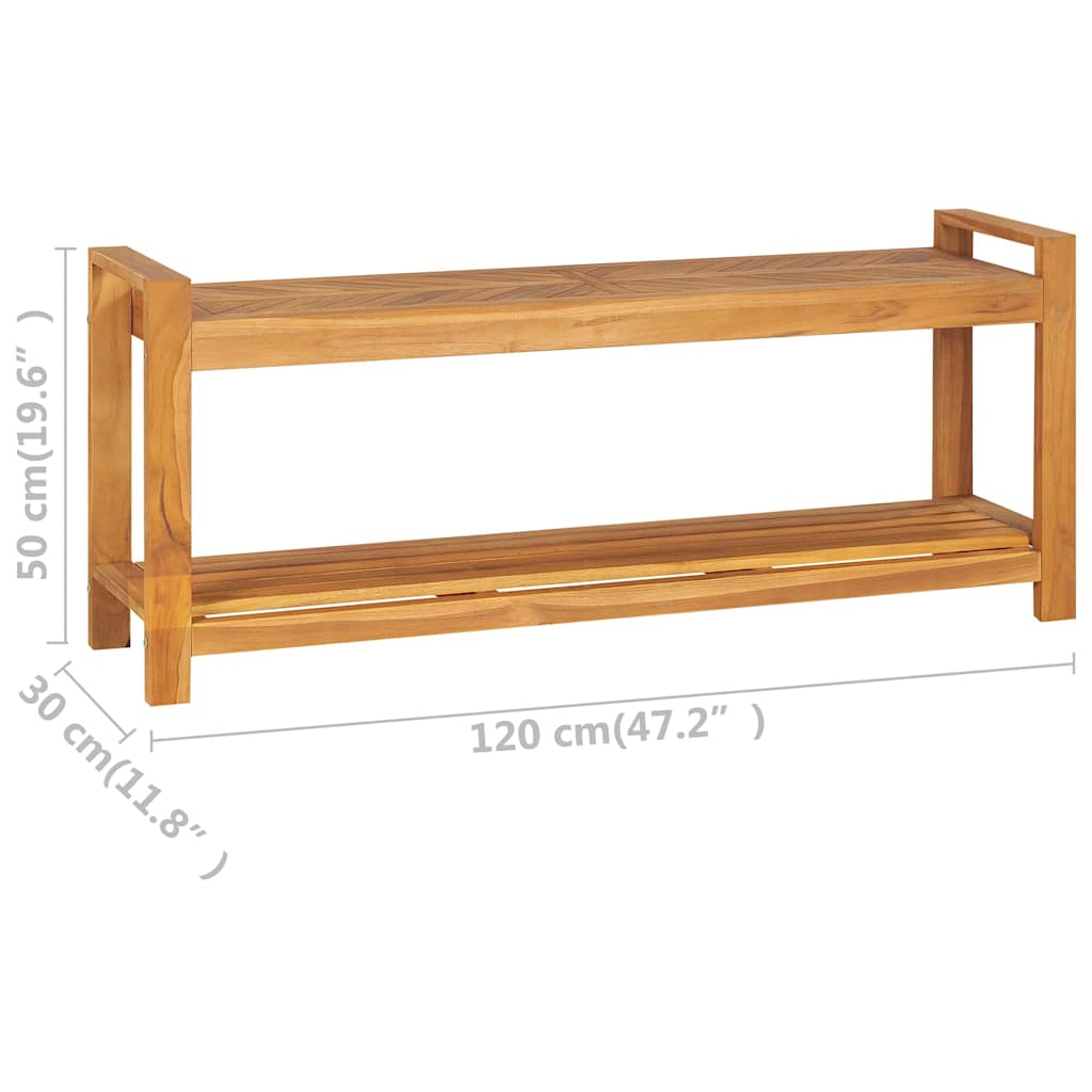 325276 vidaXL Bench 120 cm Solid Teak Wood