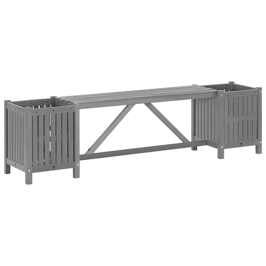 311823 vidaXL Garden Bench with 2 Planters 150cm Solid Acacia Wood Grey 311823 vidaXL Garden Bench with 2 Planters 150cm Solid Acacia Wood Grey