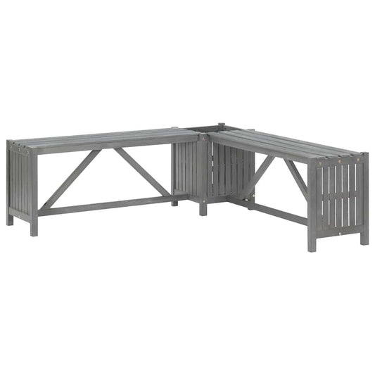 311824 vidaXL Garden Corner Bench with Planter 117cm Solid Acacia Wood Grey 311824 vidaXL Garden Corner Bench with Planter 117cm Solid Acacia Wood Grey