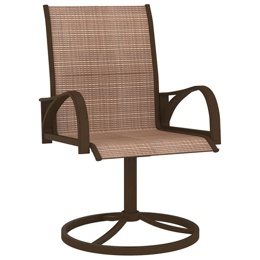 Garden Swivel Chairs 2 pcs Textilene and Steel Brown Garden Swivel Chairs 2 pcs Textilene and Steel Brown