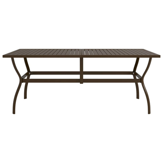 Garden Table Brown 190x80x72 cm Steel Garden Table Brown 190x80x72 cm Steel