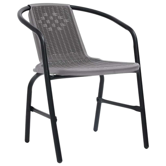 Garden Chairs 2 pcs Plastic Rattan and Steel 110 kg Garden Chairs 2 pcs Plastic Rattan and Steel 110 kg
