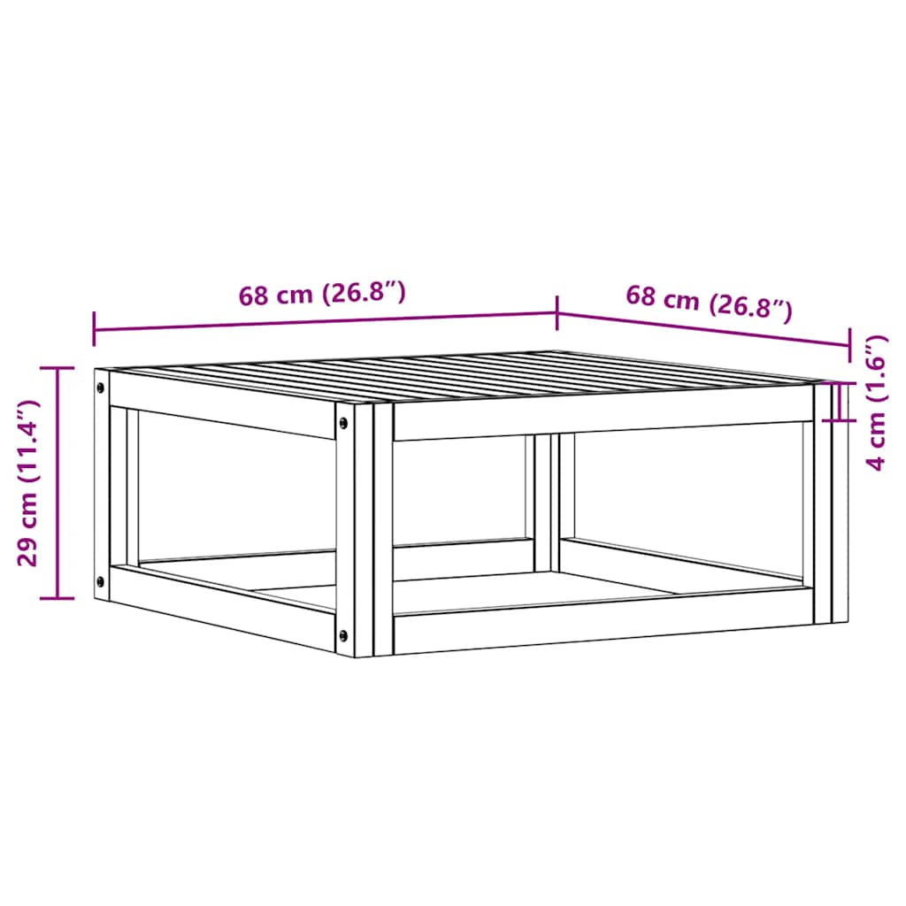 311866 vidaXL Coffee Table 68x68x29 cm Solid Acacia Wood