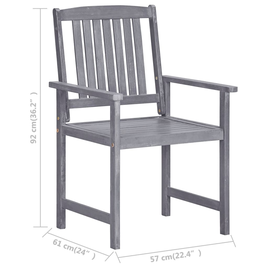 311875 vidaXL Garden Chairs 4 pcs Solid Acacia Wood Grey